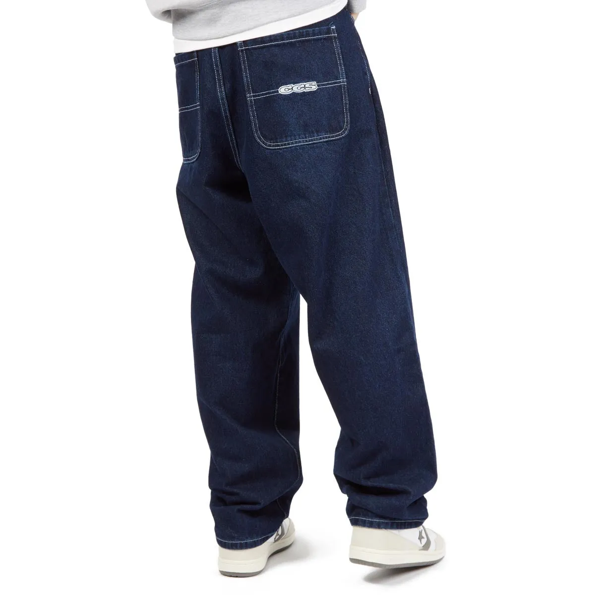 CCS Baggy Taper Denim Jeans - Overdyed Navy Secure Waistband