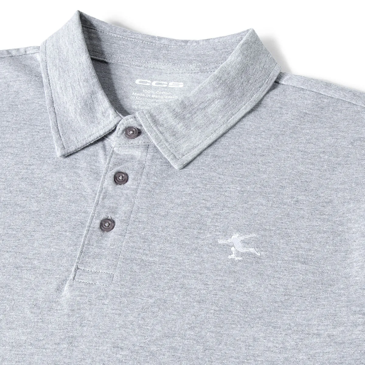 CCS Cheap Skates Icon Polo Shirt - Heather Grey Geometric Shape