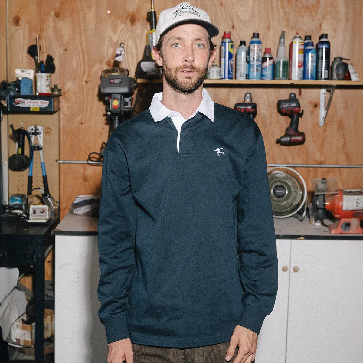 Non Iron CCS Cheap Skates Icon Rugby Shirt - Navy/White