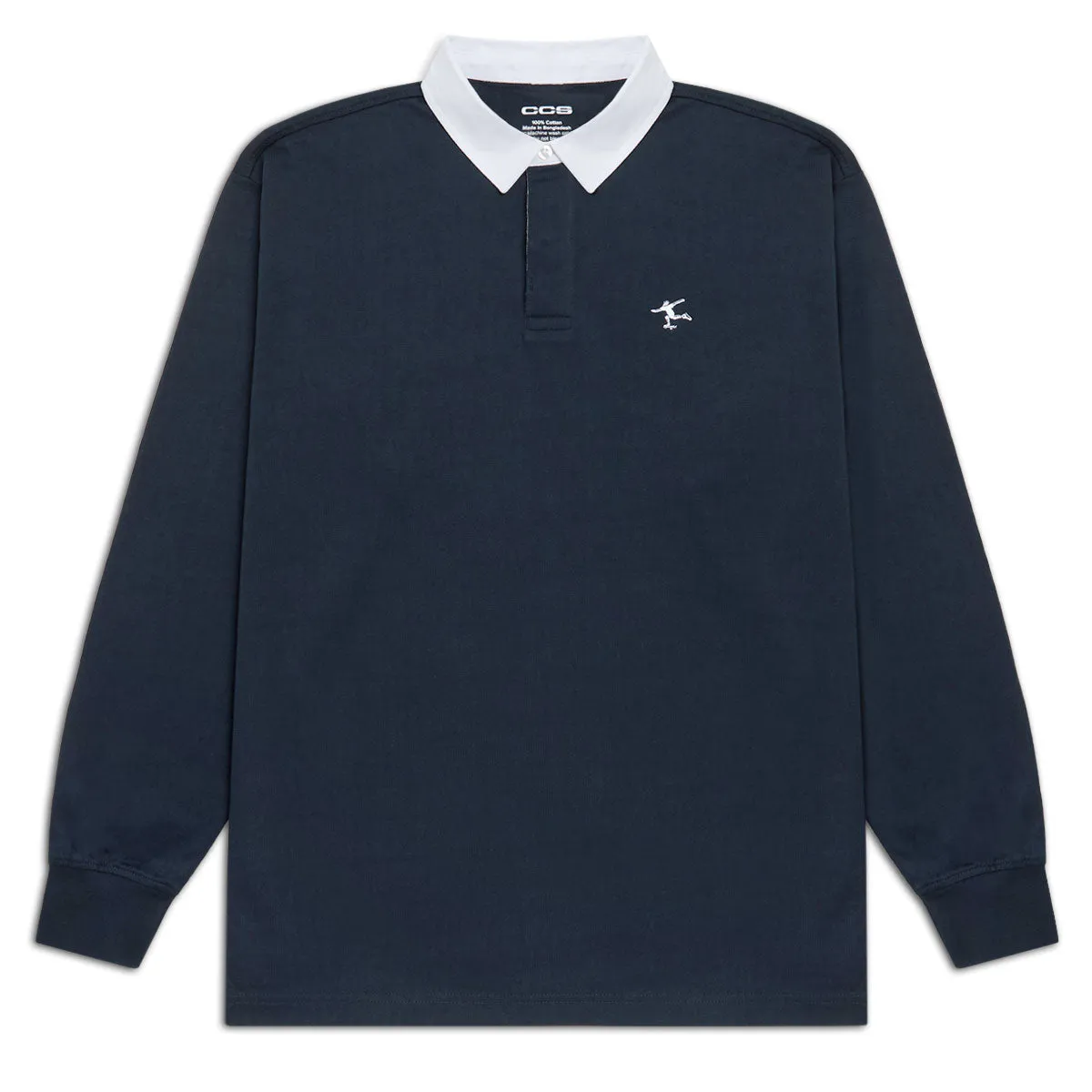 CCS Cheap Skates Icon Rugby Shirt - Navy/White Chambray Fabric