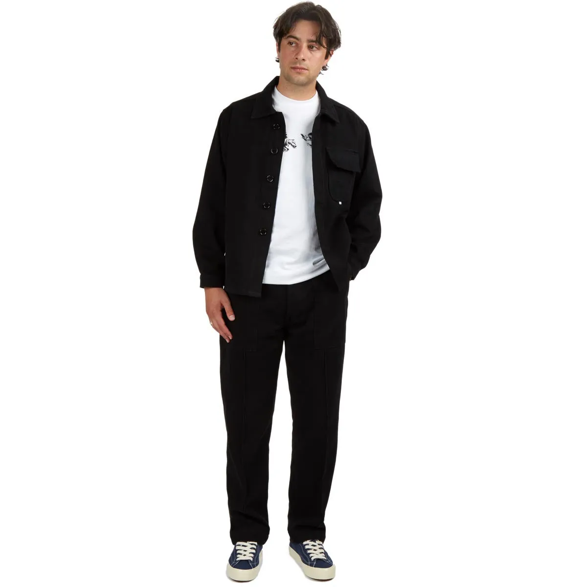 CCS French Cropped Chore Jacket - Black Unisex Casual Fit