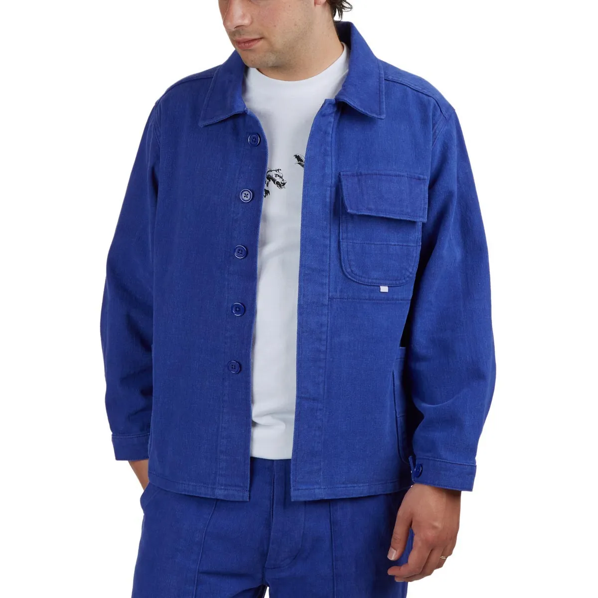 CCS French Cropped Chore Jacket - Blue Insulated Core Technology Essential City Look