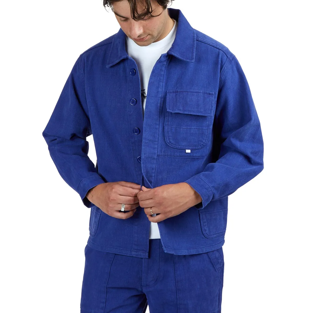 CCS French Cropped Chore Jacket - Blue Extra Layer Piece AbrasionResistantEdging