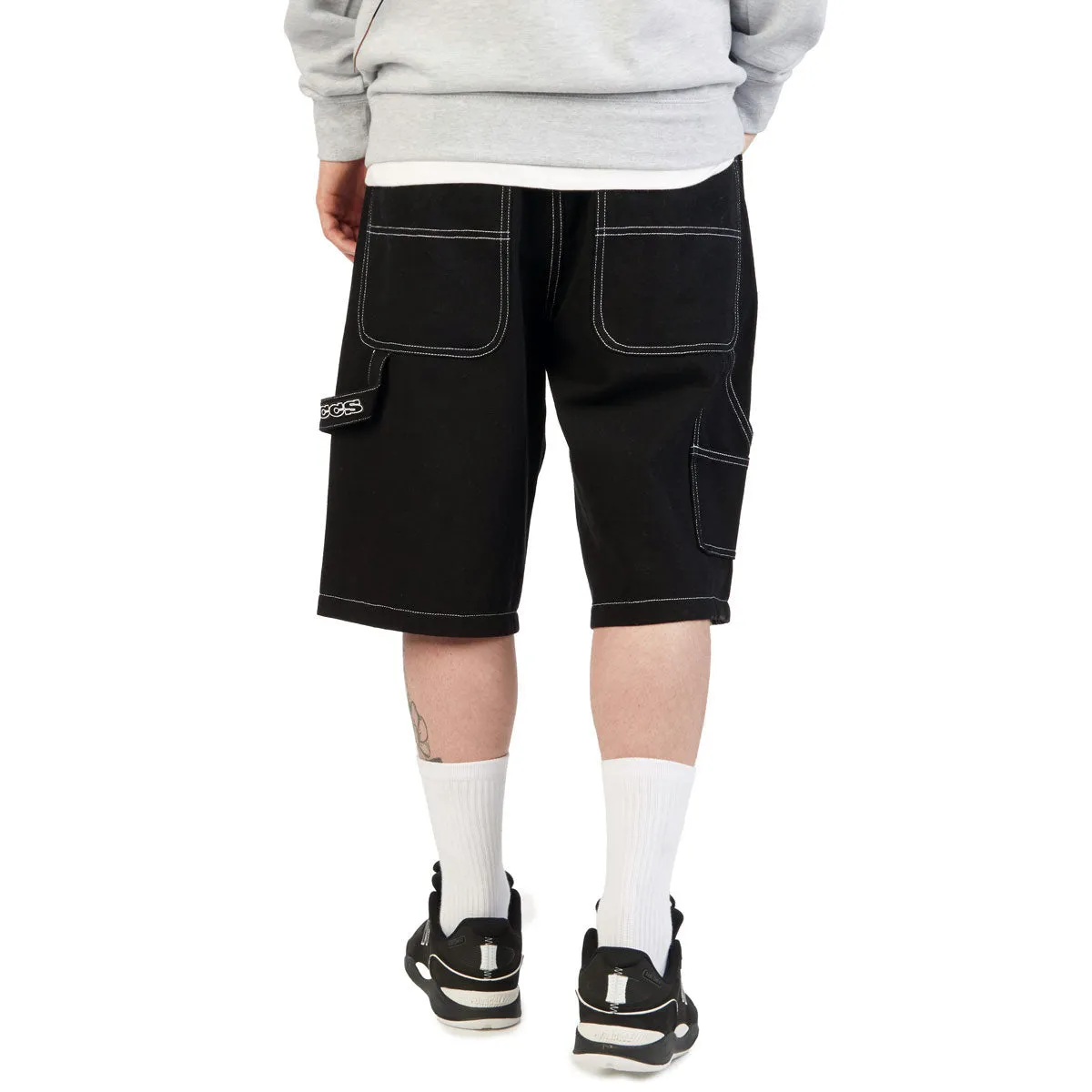 Quick Fit Soft Stretch CCS Hammer Loop Canvas Shorts - Black/White