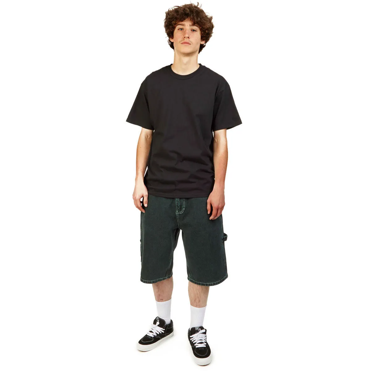 Formal Wear rhinestone accents CCS Hammer Loop Jean Shorts - Acid Green
