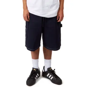 Sustainable Rough texture CCS Hammer Loop Jean Shorts - Overdyed Navy