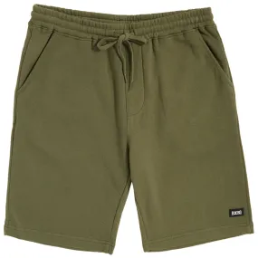 CCS Logo Rubber Patch Sweat Shorts - Army Green snap closure
