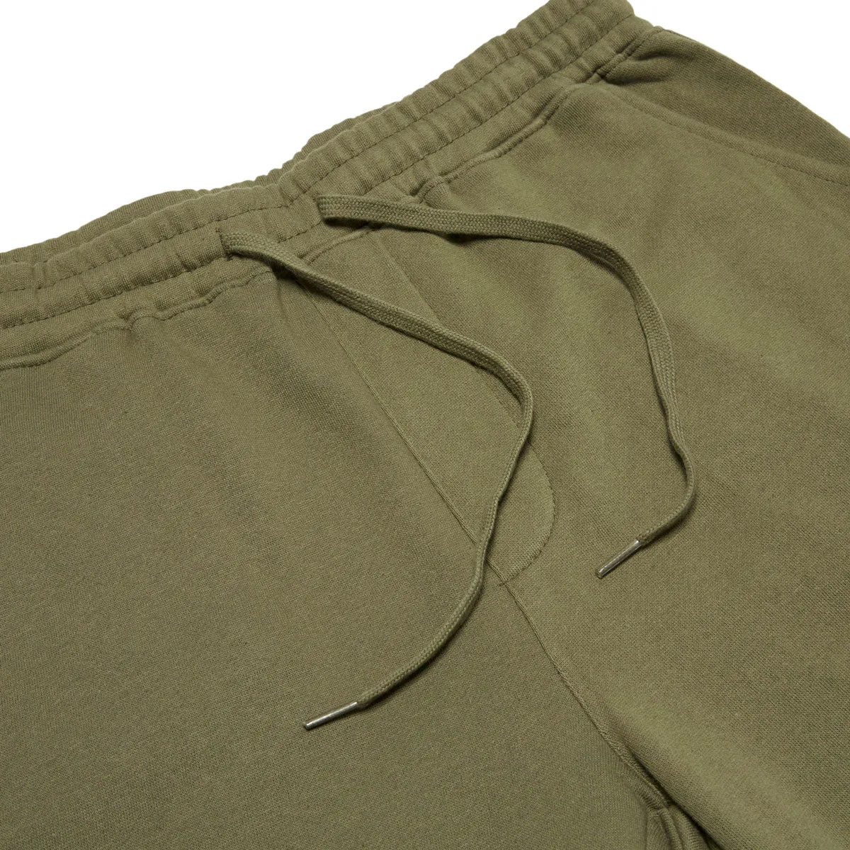 Stretchable CCS Logo Rubber Patch Sweat Shorts - Army Green