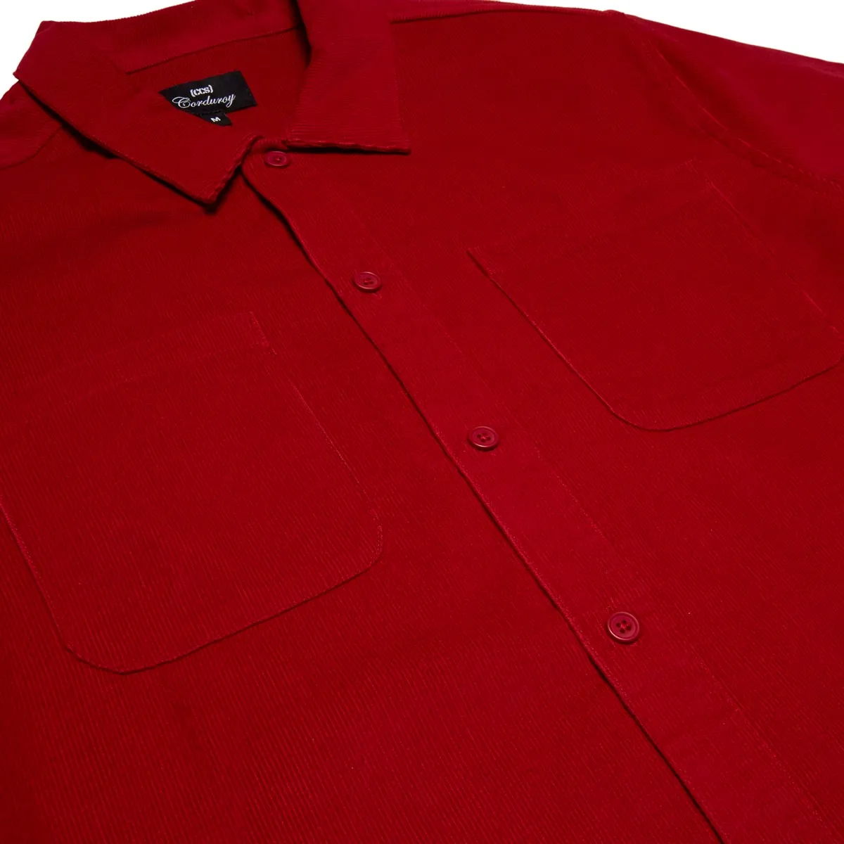 Petite Option Anti Pill Technology CCS Long Sleeve Corduroy Shirt - Crimson
