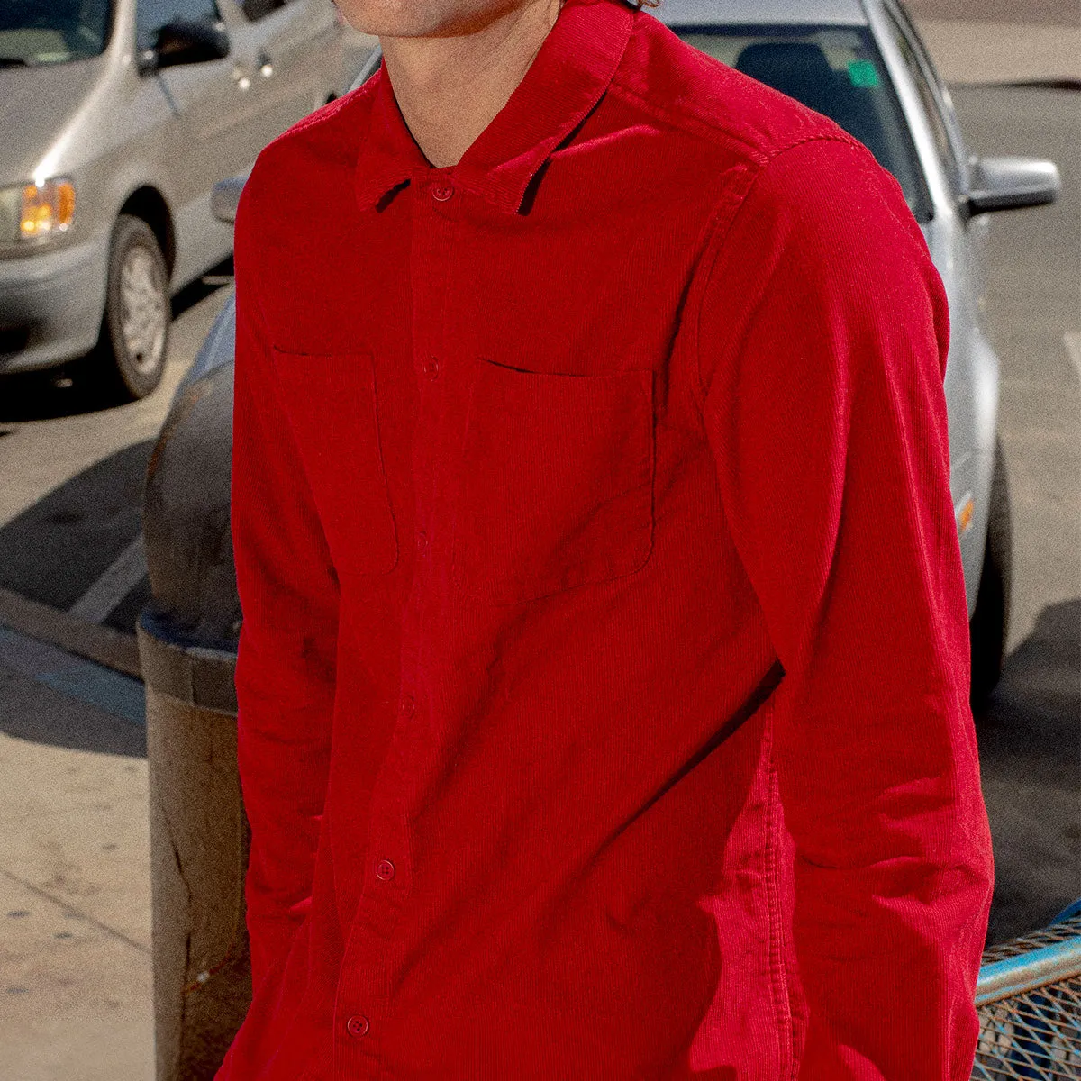 CCS Long Sleeve Corduroy Shirt - Crimson Thermal Regulation Fabric