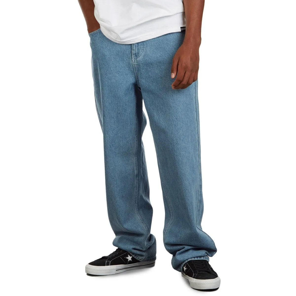 CCS Original Relaxed Denim Jeans - Rinsed Blue Decorative stitching