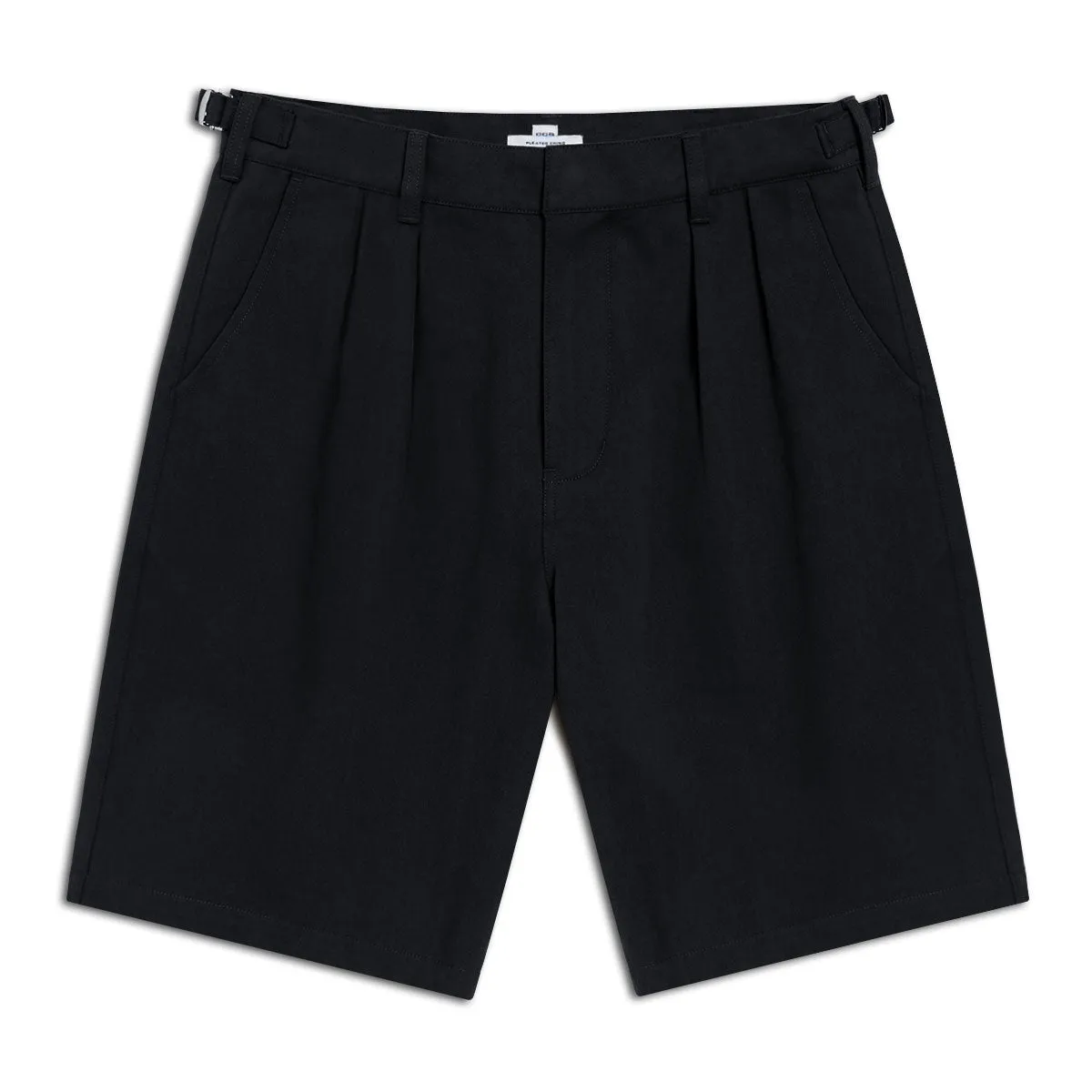 CCS Pleated Chino Shorts - Black Silicone Gripper Strips Gusseted Crotch