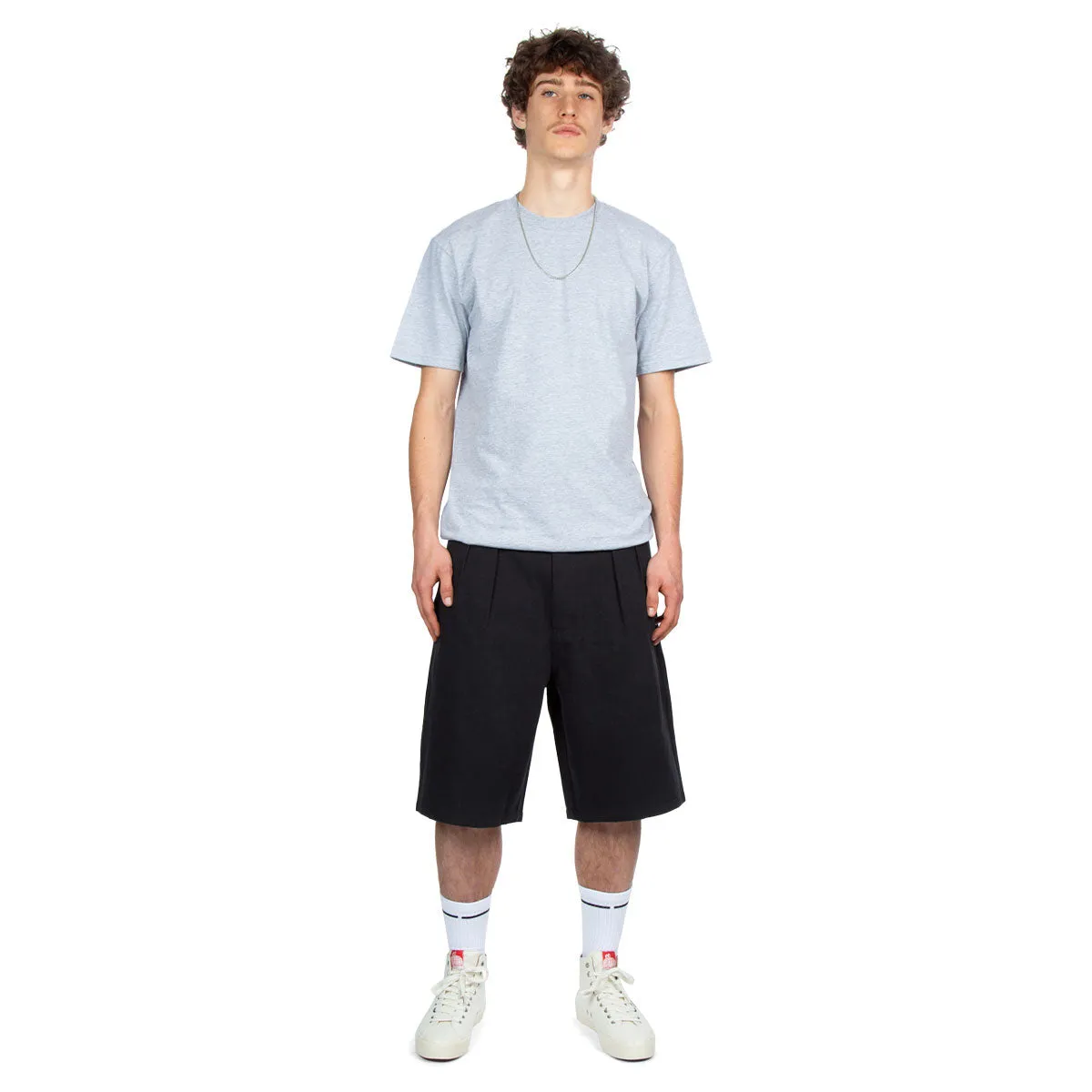 CCS Pleated Chino Shorts - Black Waterproof Feature Patchwork Design