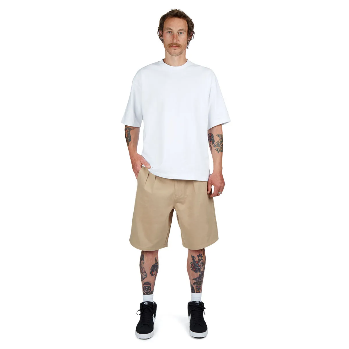 Breathable fabric construction CCS Pleated Chino Shorts - Khaki