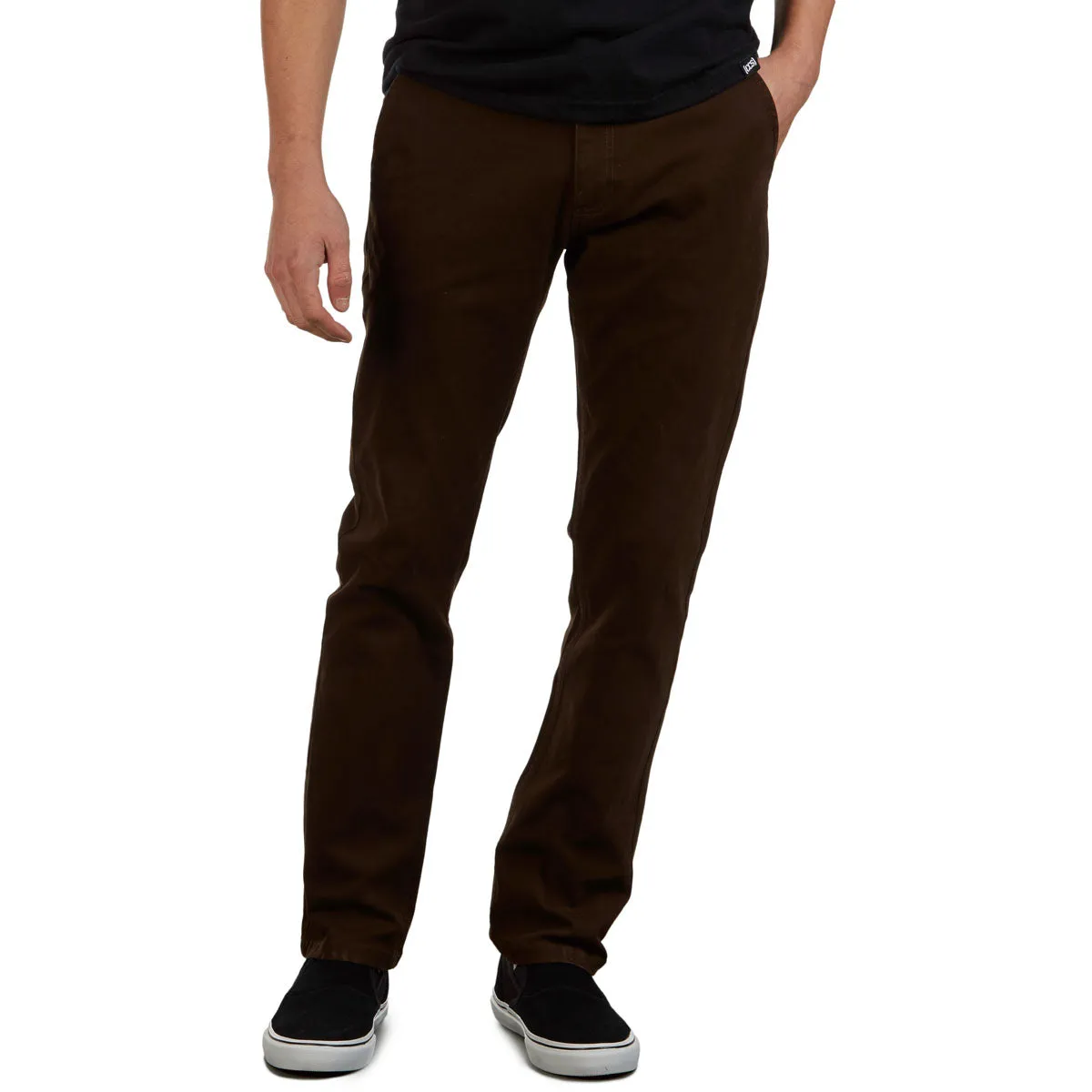CCS Straight Stretch Chino Pants - Brown No Gap Waist