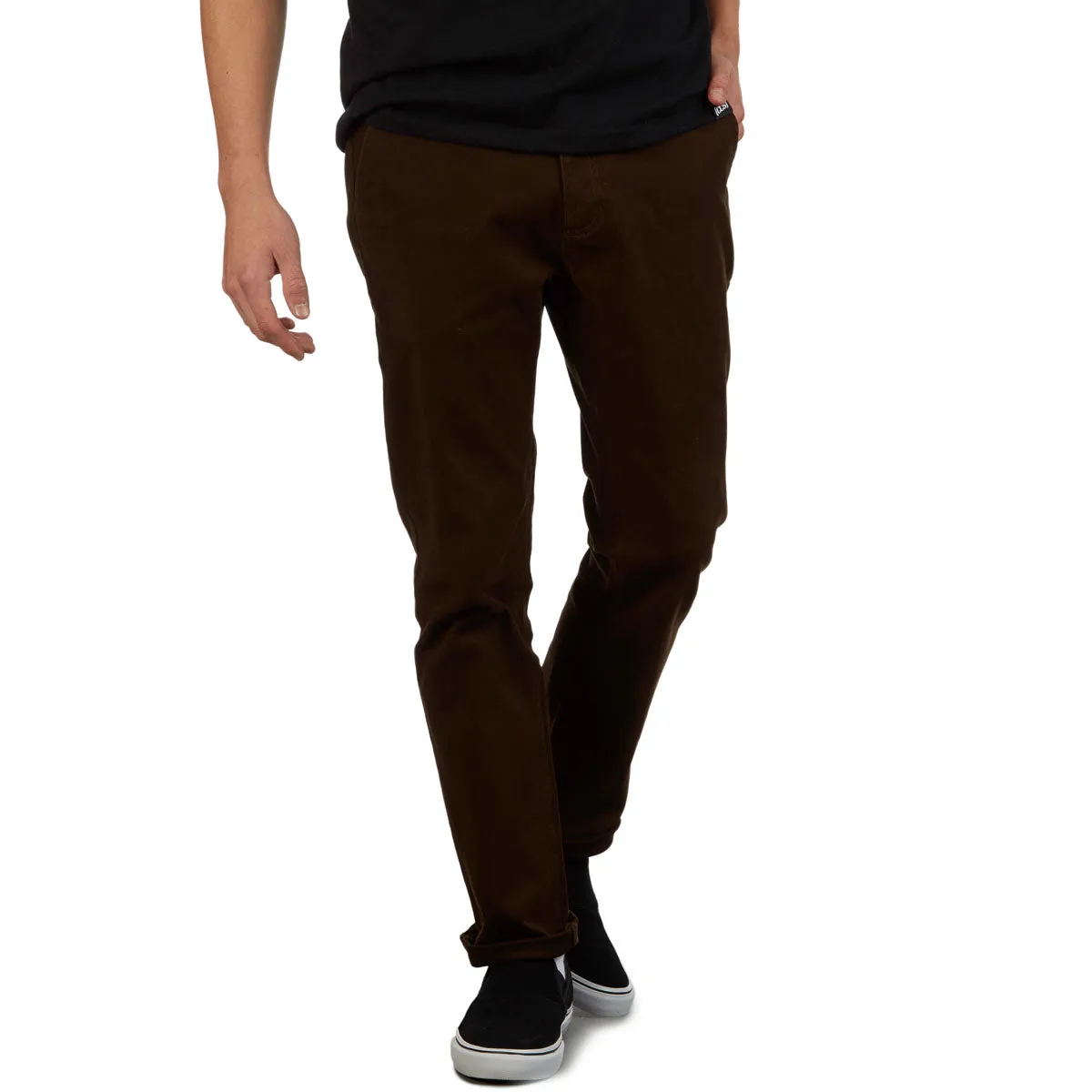 CCS Straight Stretch Chino Pants - Brown Contoured Panel Design Modern Style