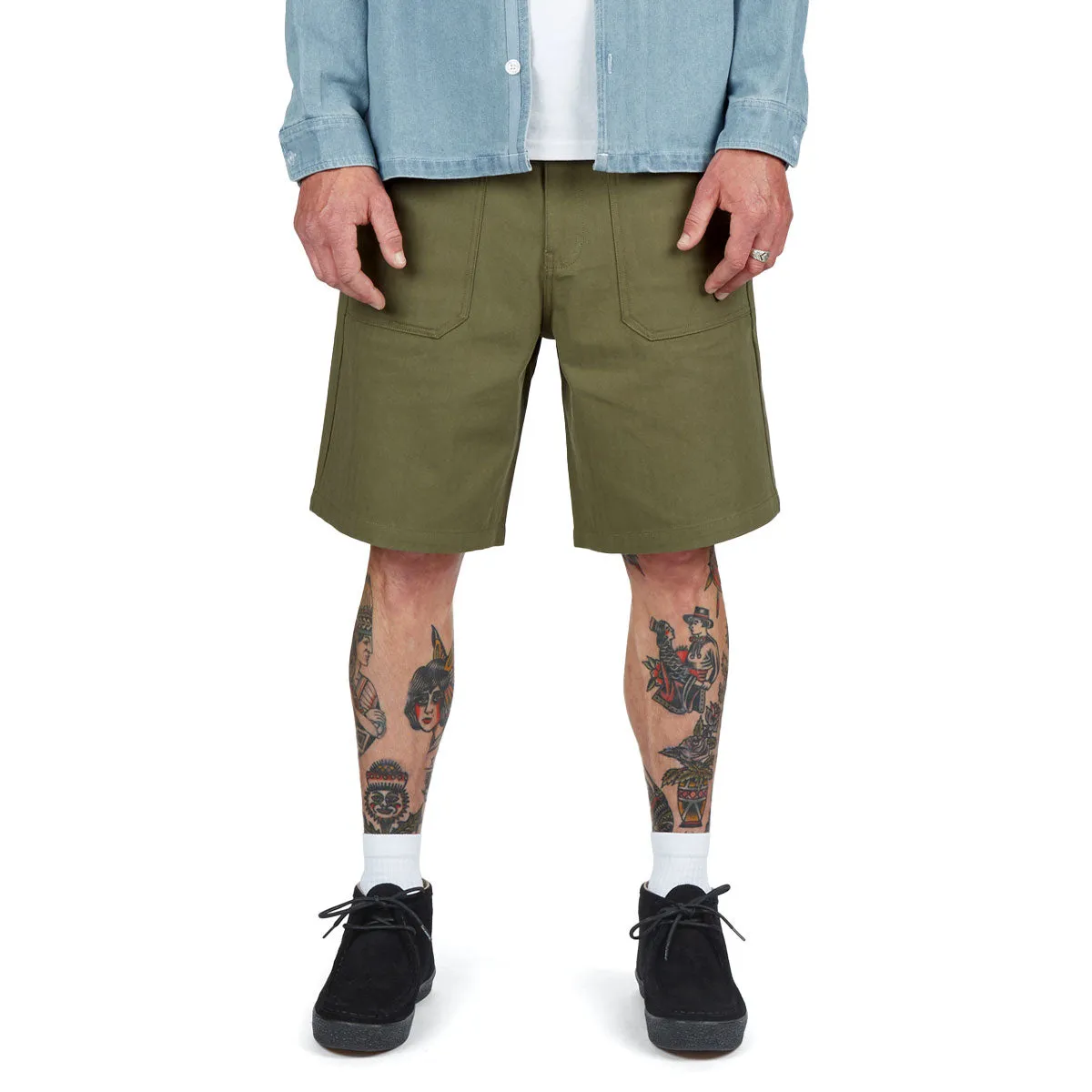 CCS Surplus Herringbone Shorts - Olive Snag Free Fabric Technology Layer Ready