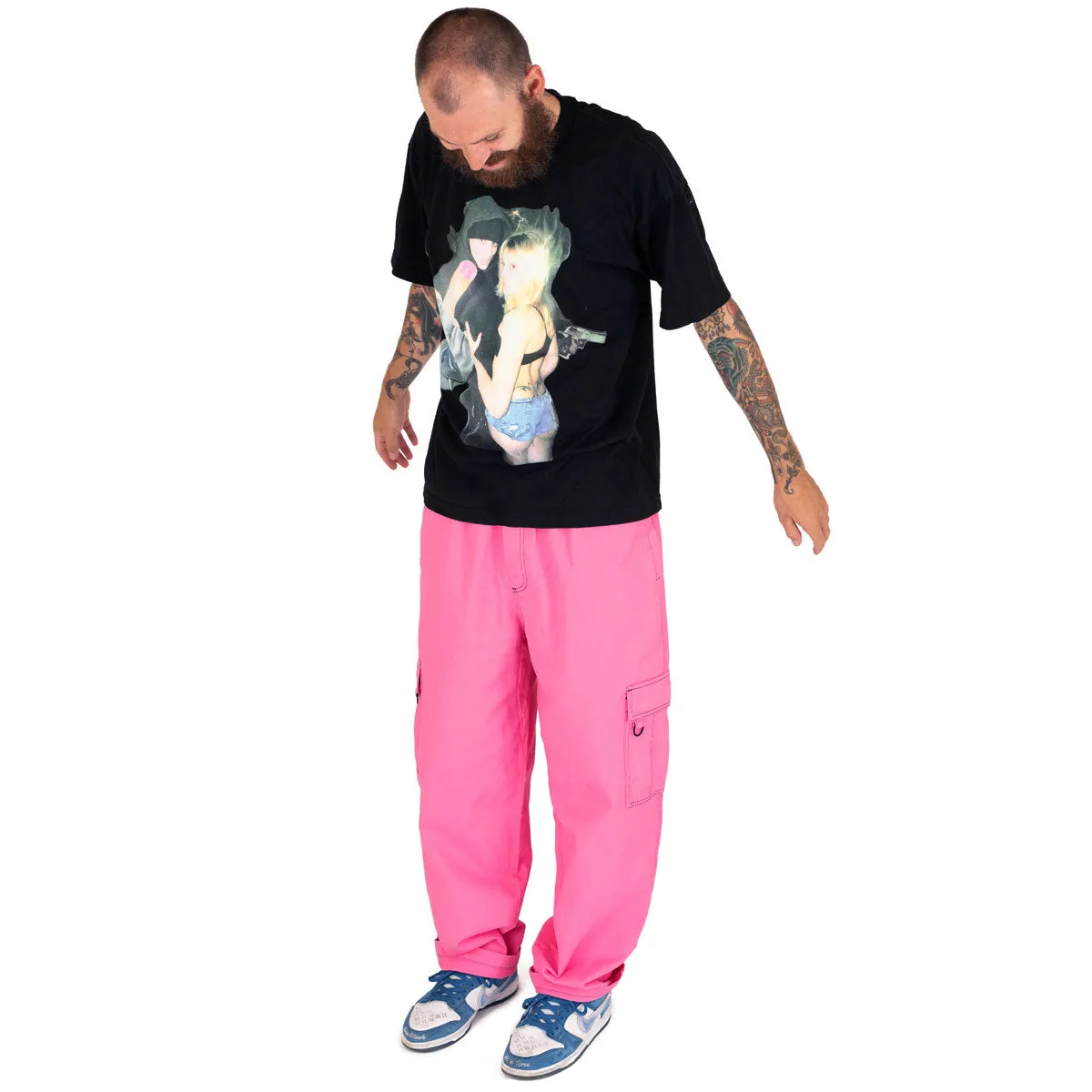 CCS Titus Twill Cargo Pants - Pink/Black Chic casual
