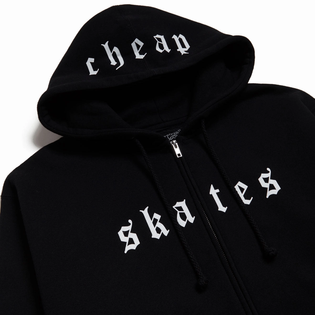 CCS Cheap Skates OE Zip Hoodie - Black/White Tagless Neck