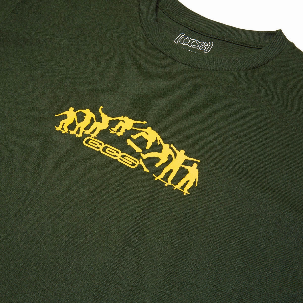CCS Kickflip Logo T-Shirt - Forest/Yellow Double Stitched Seams Easy Fit