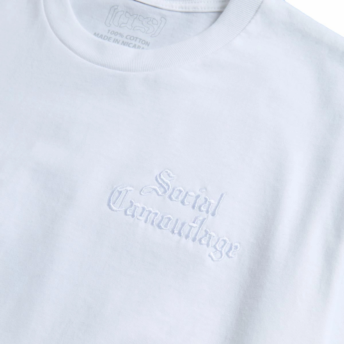 Sleeveless freedom CCS Social Camouflage Embroidered T-Shirt - White