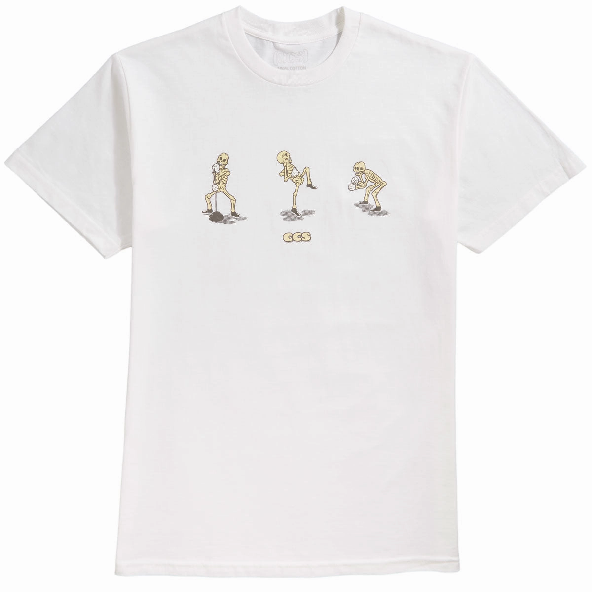 CCS Vine Skeleton T-Shirt - White/Bone/Noir Lint Resistant Surface Eco Conscious Production