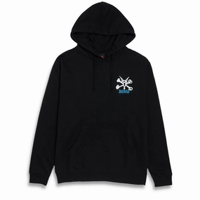 Adjustable Hood Powell-Peralta Rat Bones Hoodie - Black
