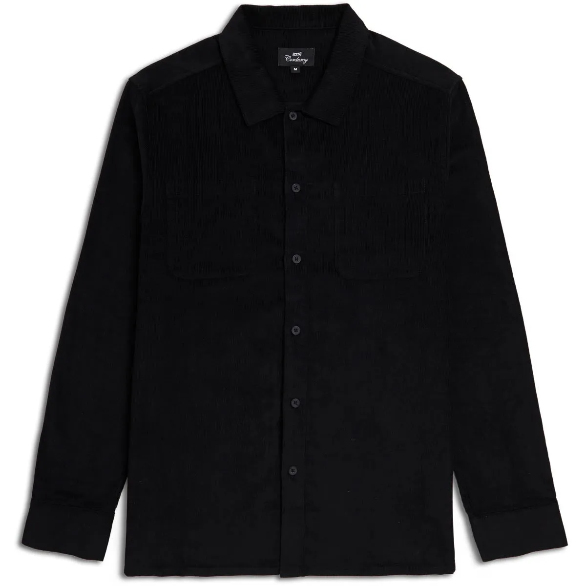 Lightweight Layers Comfortable Fabric CCS Long Sleeve Corduroy Shirt - Black