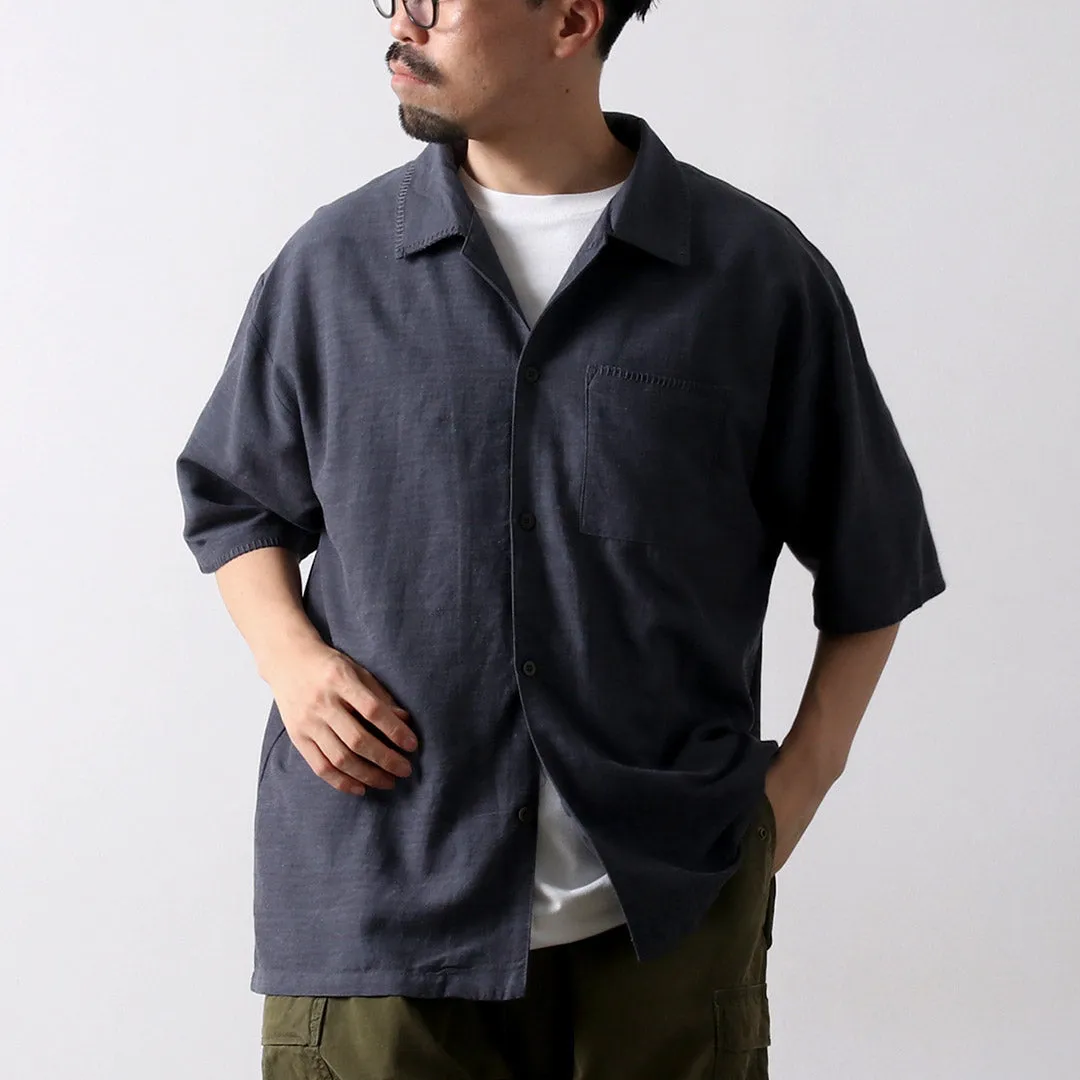 GOHEMP / Hemp Cotton Bamboo Yururi Embroidery Shirt Handcrafted Detail High-Quality Fabric