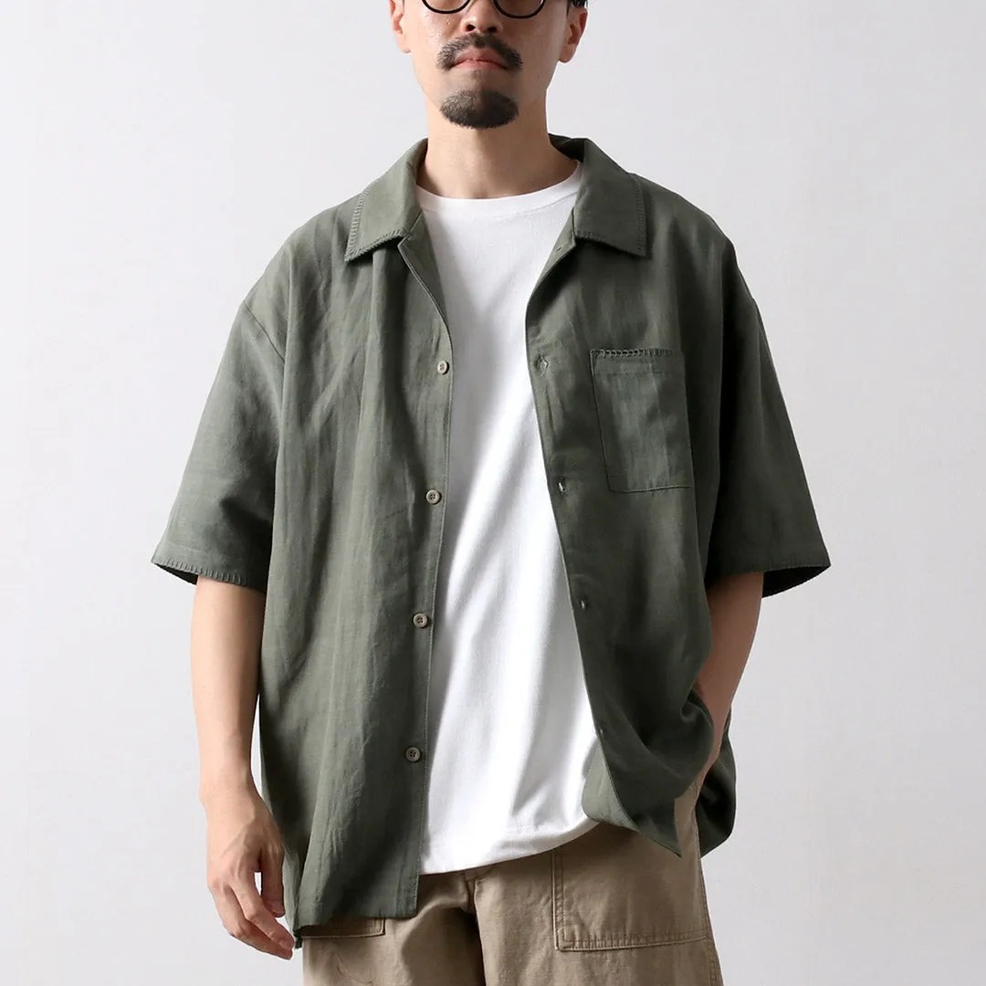 gender-neutral Trendy Outfit GOHEMP / Hemp Cotton Bamboo Yururi Embroidery Shirt