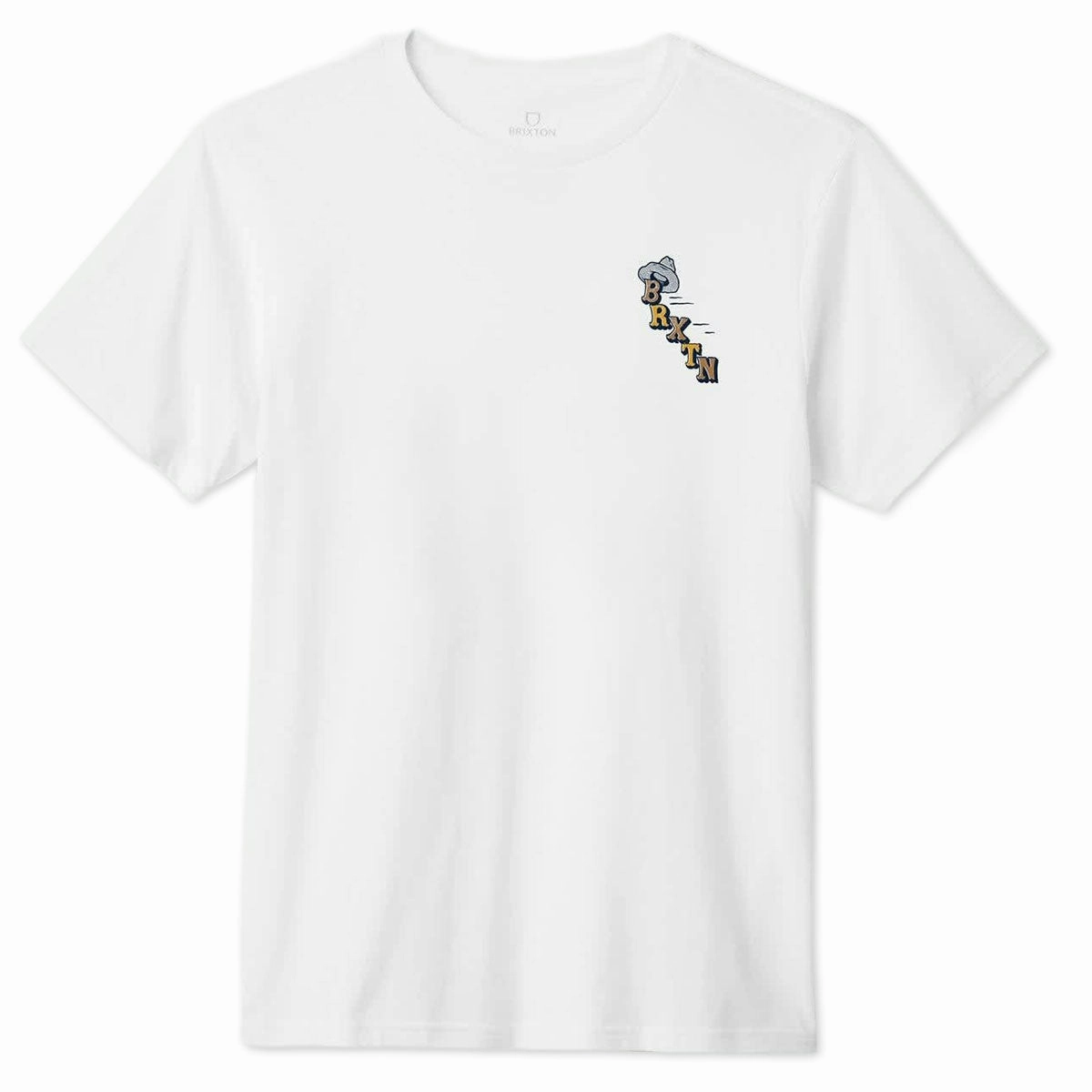 Oversized Cut Fashion Layer Brixton Buck Club T-Shirt - White