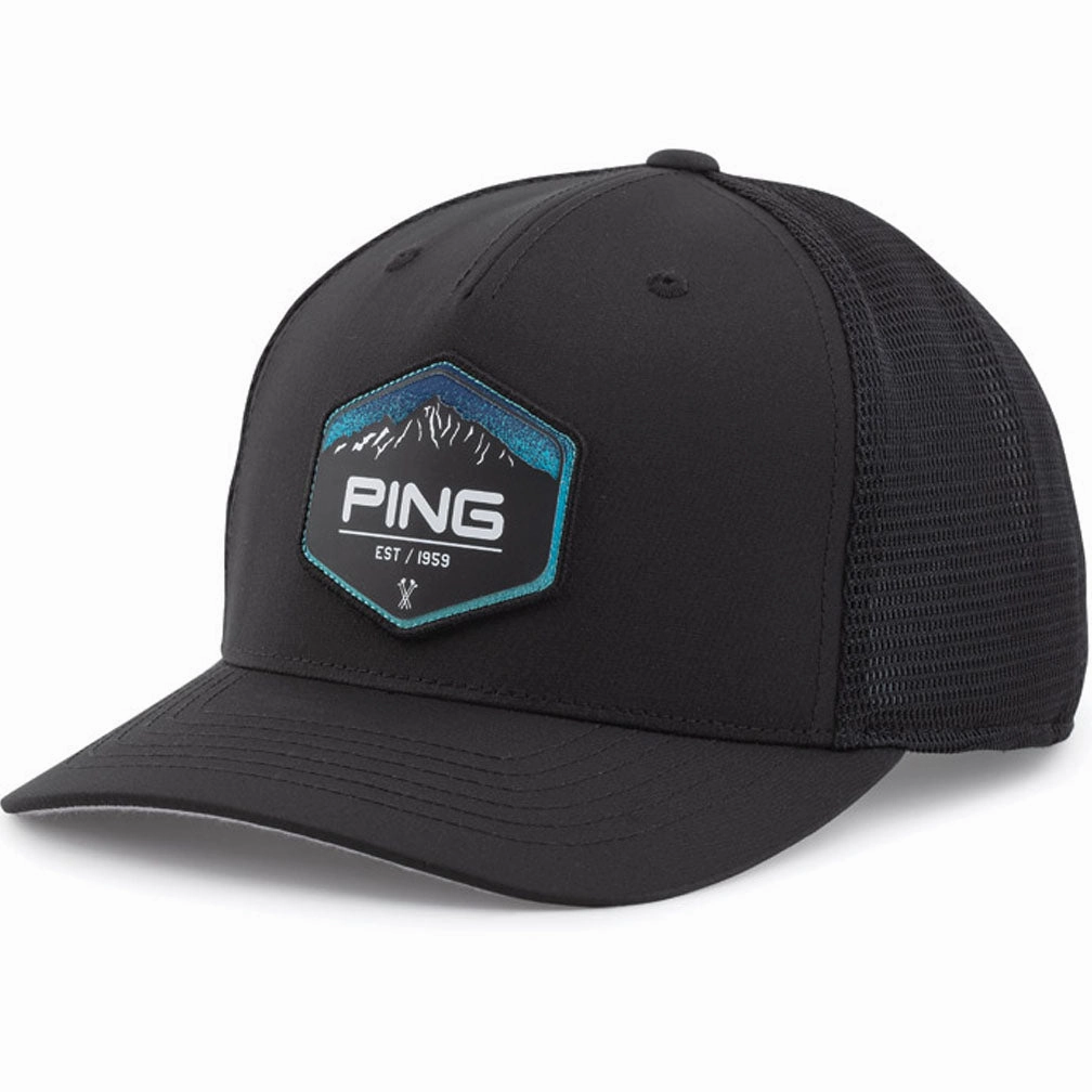 Sleek Option Bright Accents Ping Summit Patch Cap - Black
