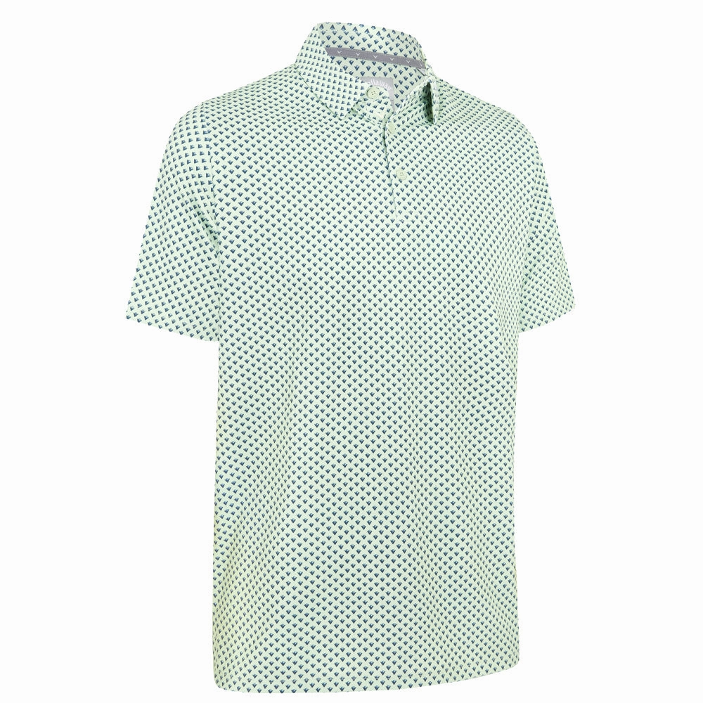Wrinkle Resistant Texture Flexible Shoulder Seams Callaway Trademark Polo Shirt - Foam Green