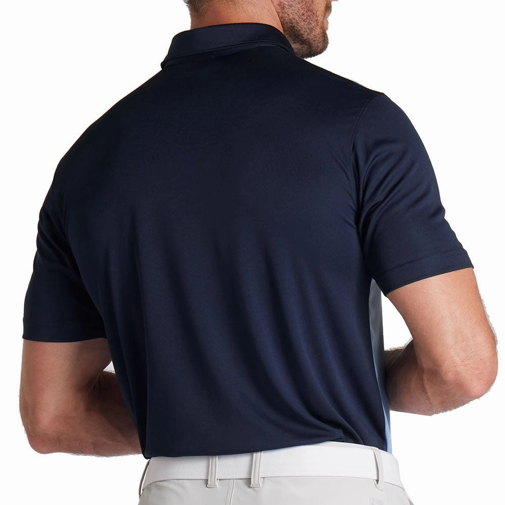 Puma Pure Colorblock Polo Shirt - Deep Navy/Zen Blue Raw Edge Hem