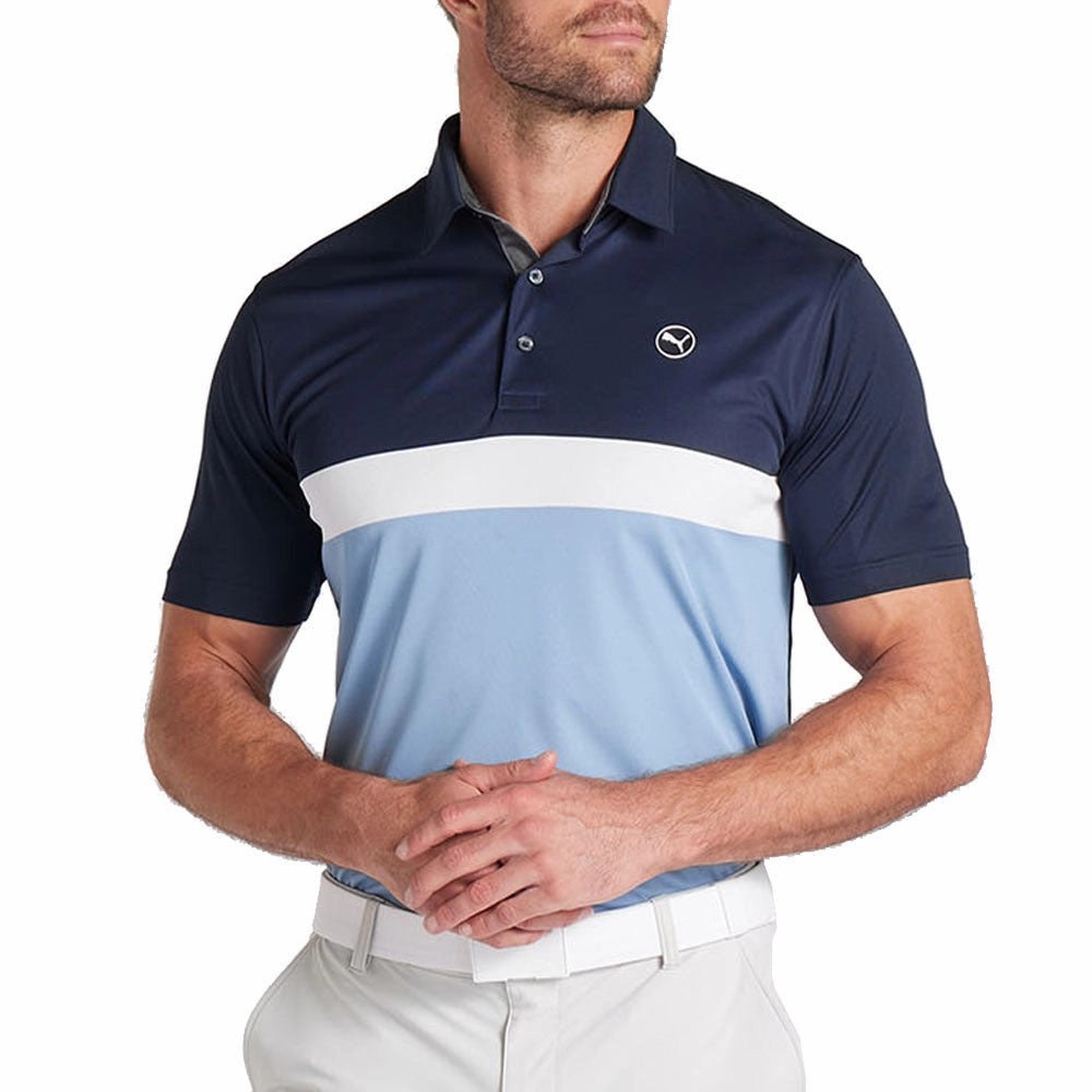Puma Pure Colorblock Polo Shirt - Deep Navy/Zen Blue college
