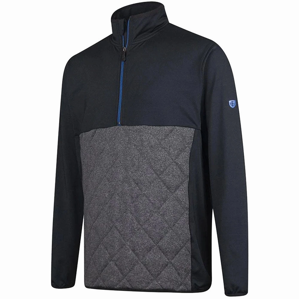 suitable for cycling Functional Layer Island Green 1/4 Zip Wind Jacket - Black/Charcoal Marl/Turquoise