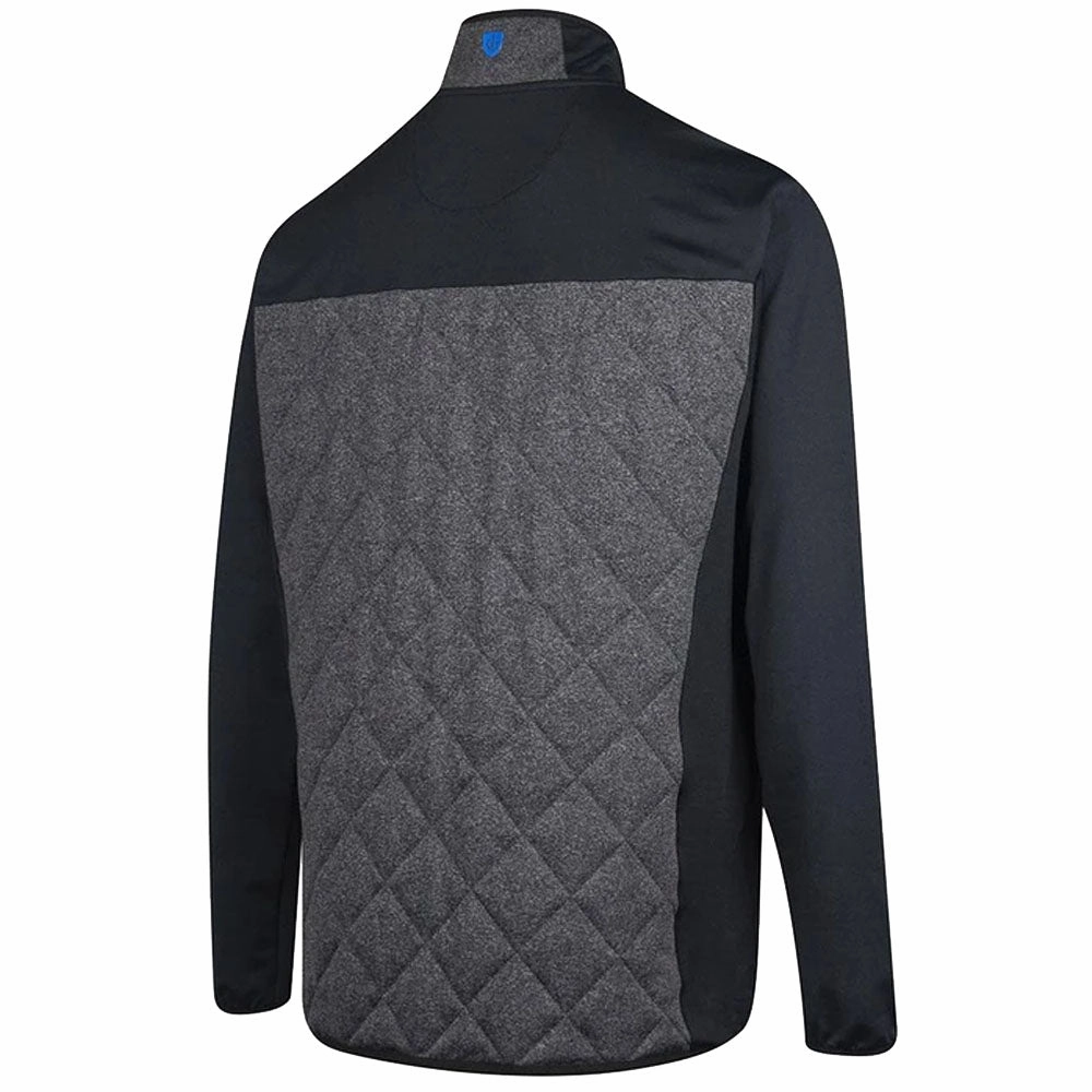 Island Green 1/4 Zip Wind Jacket - Black/Charcoal Marl/Turquoise product beach style charm Outdoor Active