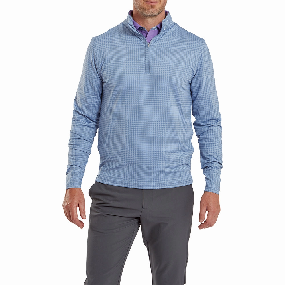 Machine washable FootJoy Glen Plaid Print Chillout Pullover - Storm