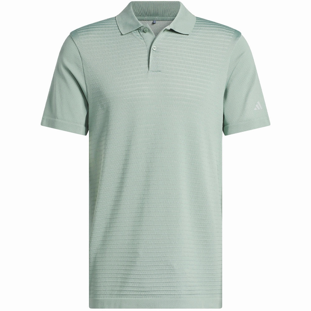 Modern Layering adidas Ultimate365 Tour Seamless Polo Shirt - Silver Green