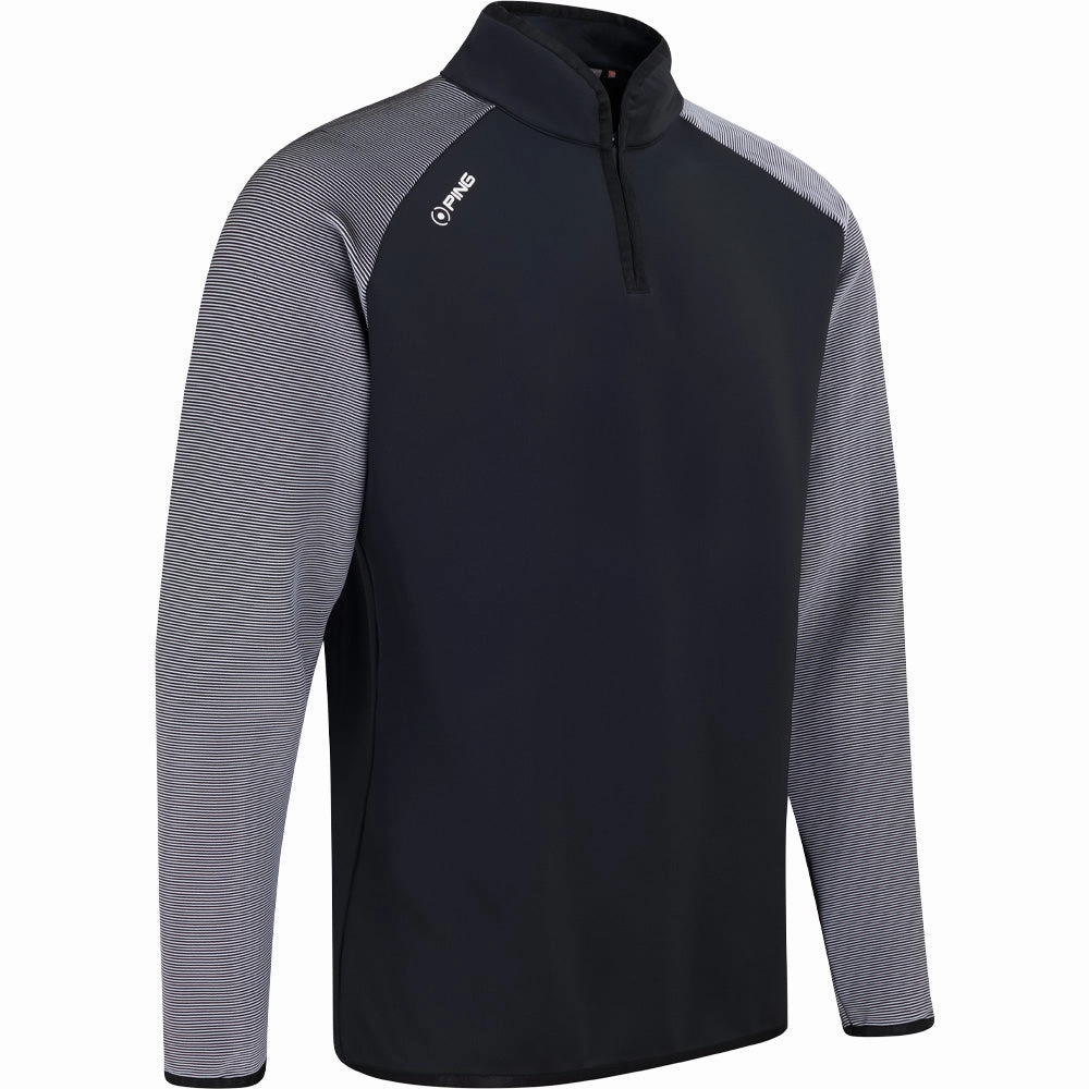 Quilted Lining product glove protection Ping Strio 1/2 Zip Mid Layer  - Black/White