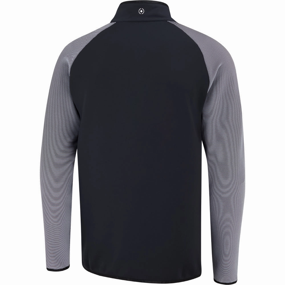 active top Modern Minimal Ping Strio 1/2 Zip Mid Layer  - Black/White