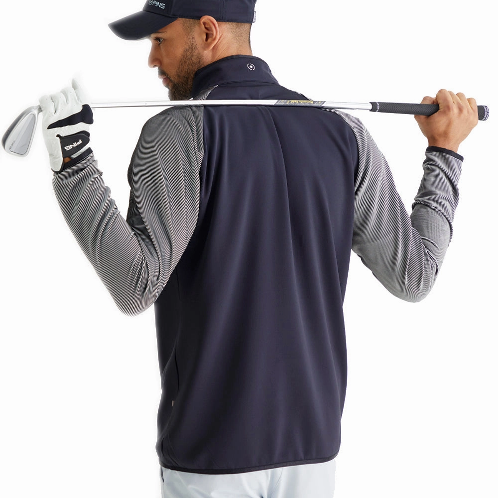 Ping Strio 1/2 Zip Mid Layer  - Black/White Corduroy