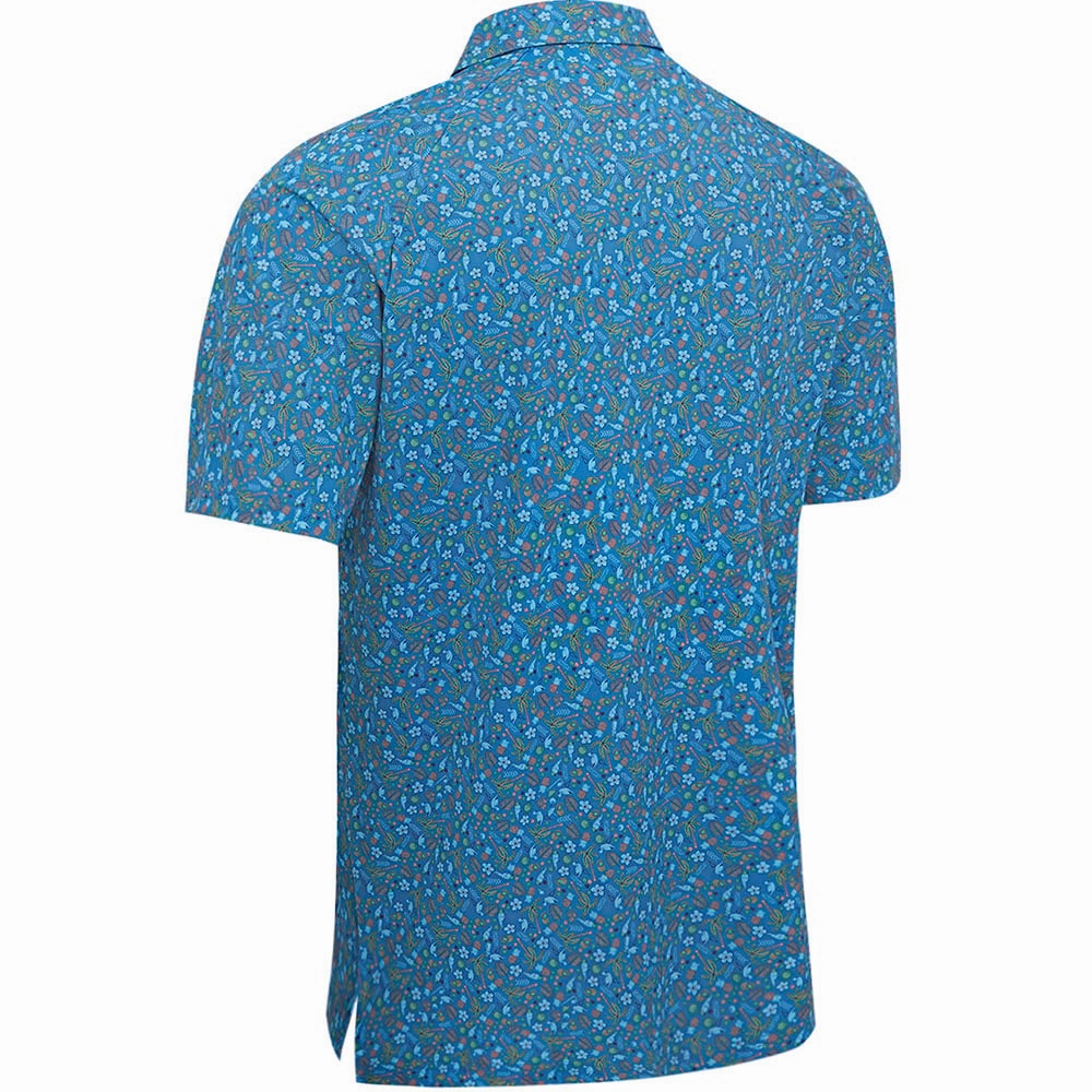 Callaway All Over Micro Novelty Polo Shirt - Vallarta Blue Essential Layer