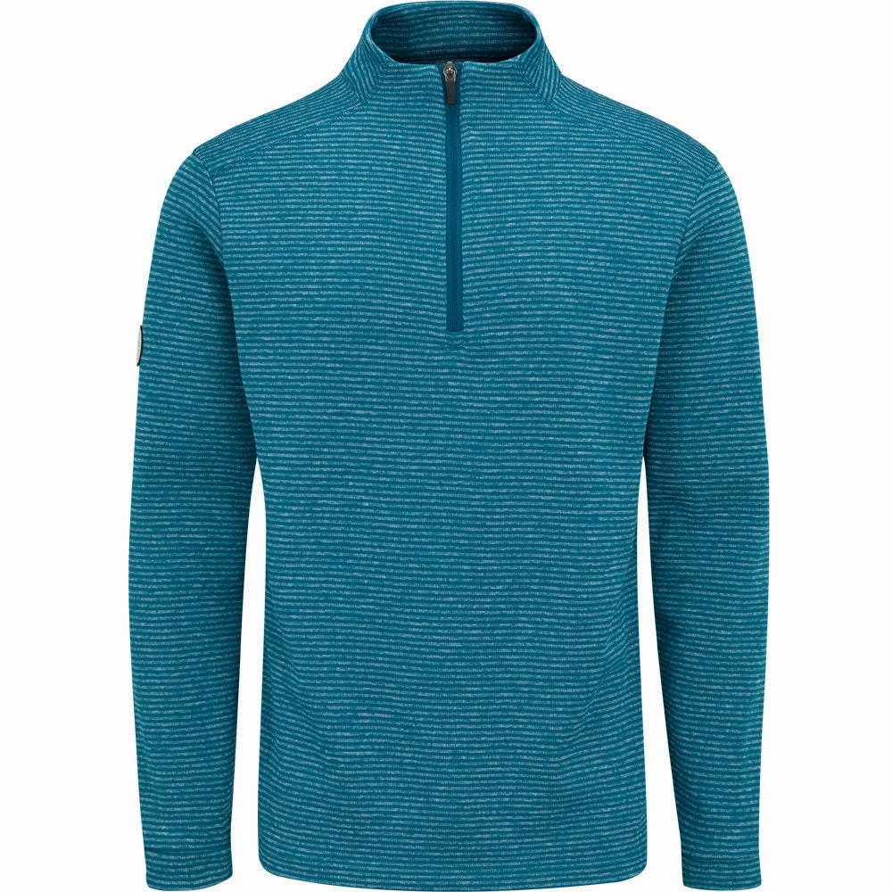 Concert Look Adjustable Hood Ping Bryon 1/2 Zip Mid Layer  - Forest Multi
