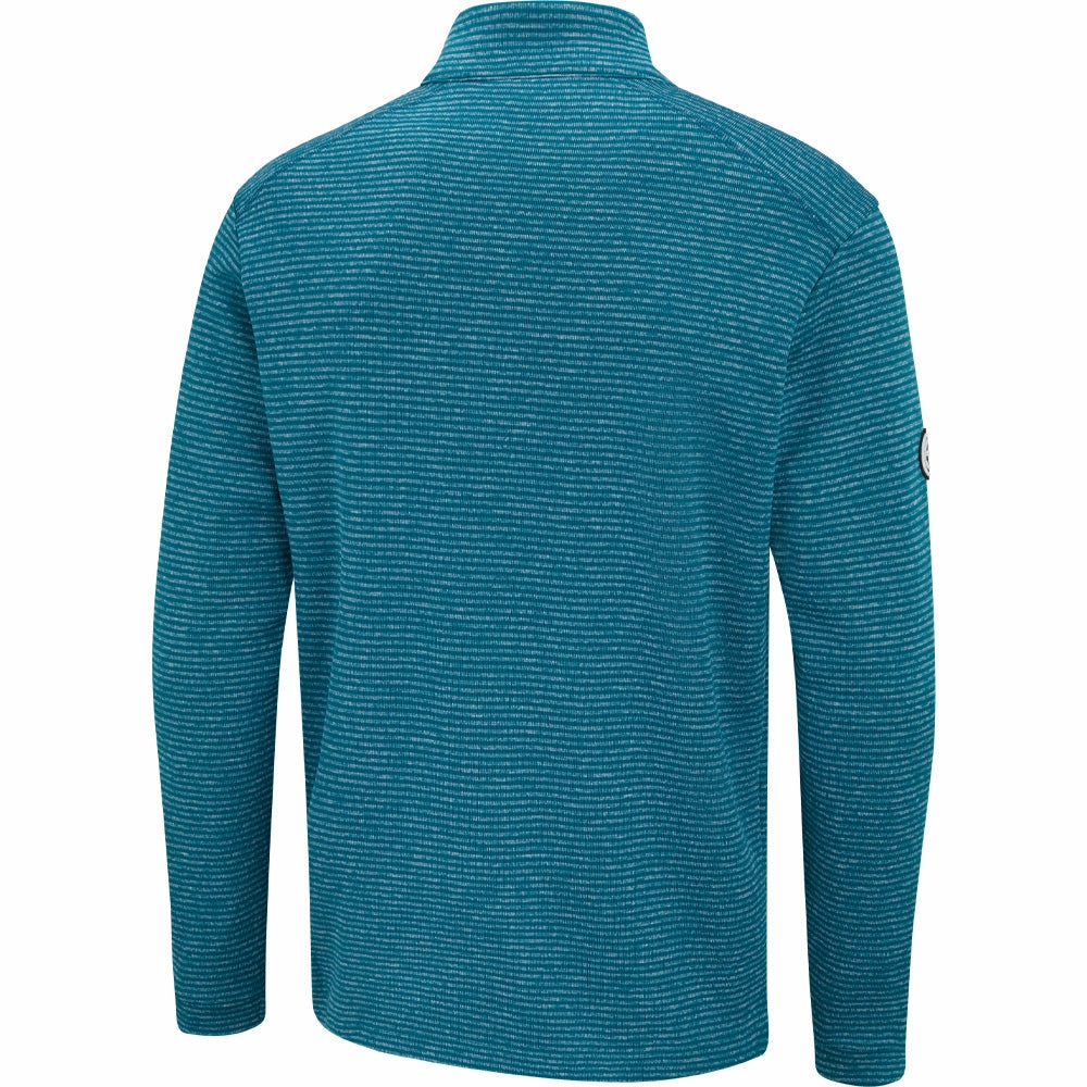Hoodie Style Kangaroo Pocket Ping Bryon 1/2 Zip Mid Layer  - Forest Multi