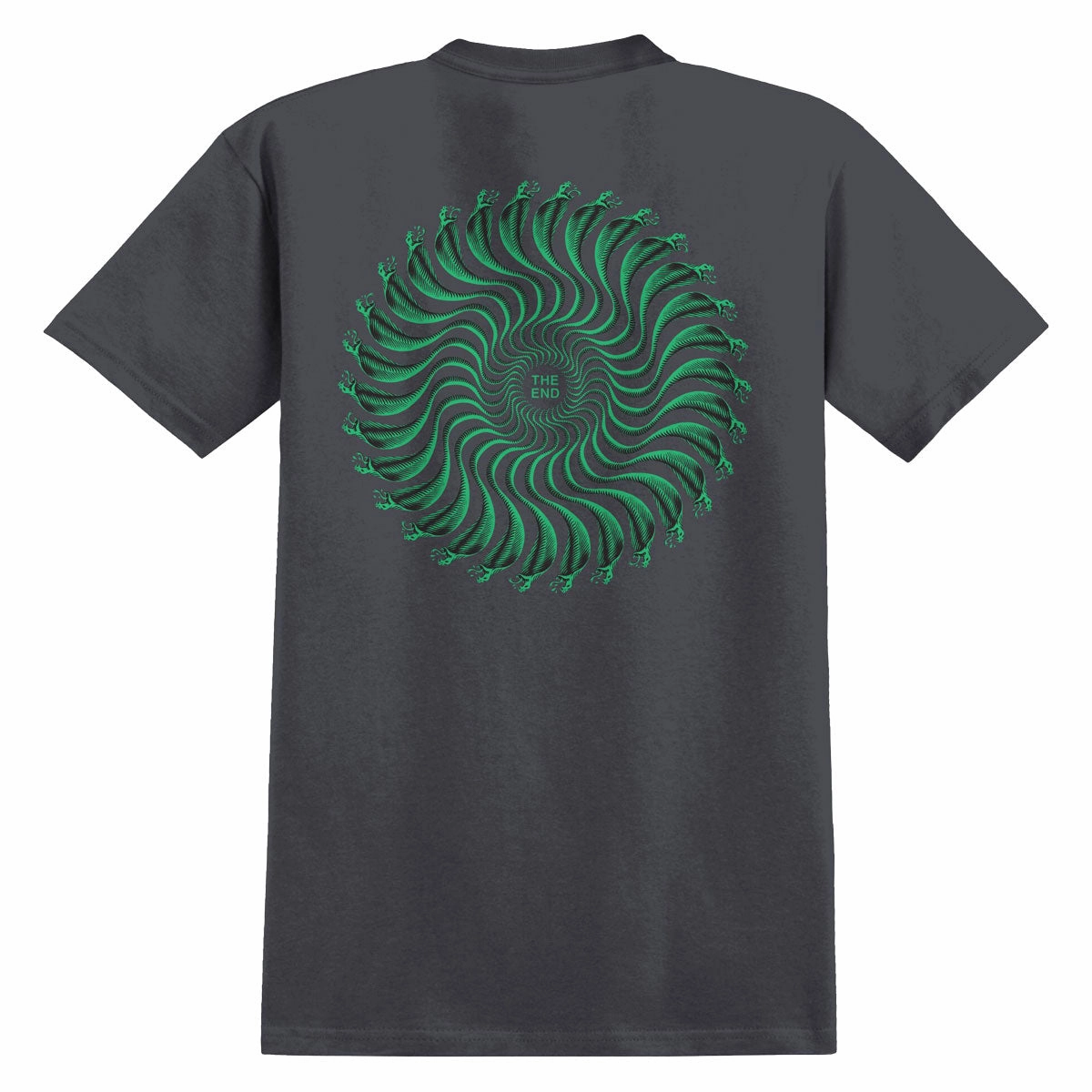Spitfire Snake Classic T-Shirt - Charcoal/Green/Black Cozy Look Flexible Ribbed Cuffs