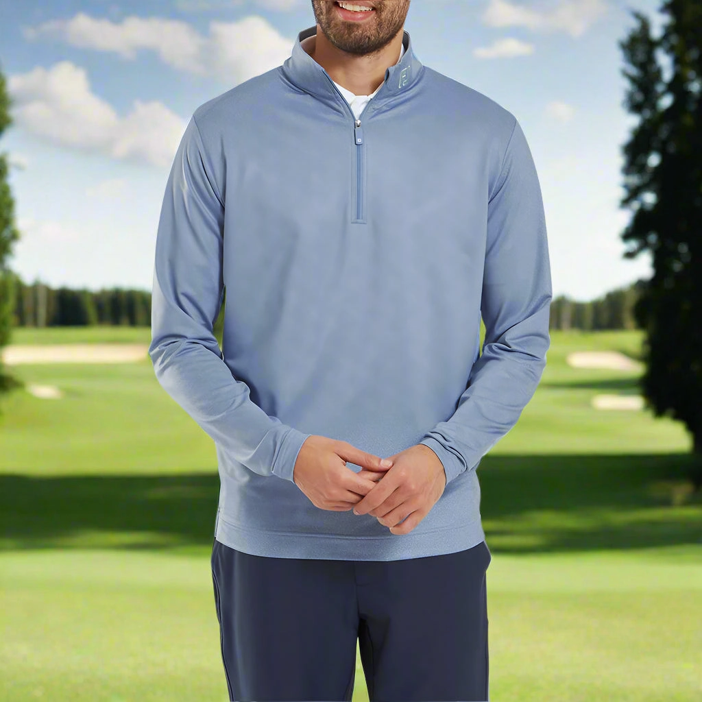 FootJoy Speckle Print Chill-Out Pullover - Blue Jay Weekend Active