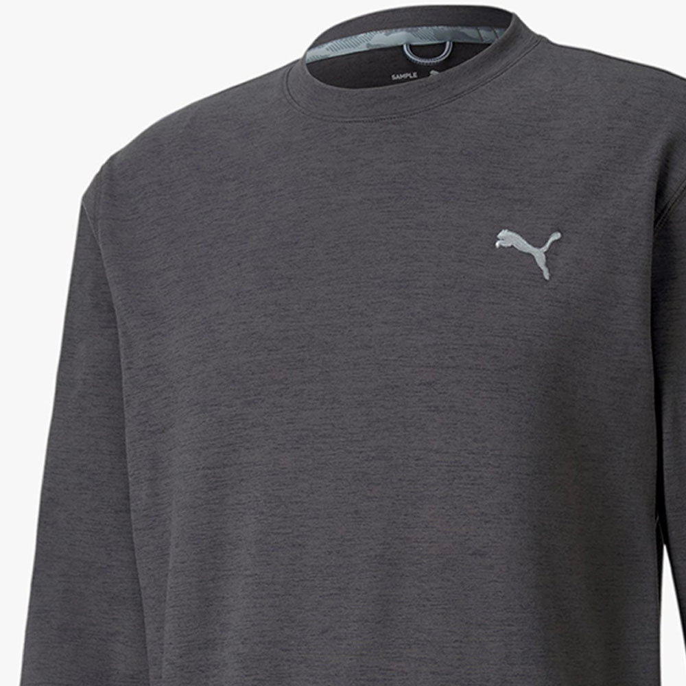Formal Casual Stretchy Puma Cloudspun Crewneck Sweater - Black Heather
