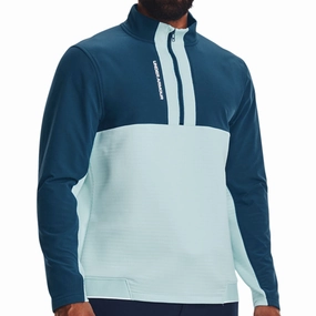 Under Armour Storm Daytona 1/2 Zip Sweater - Fuse Teal Relaxed Look
