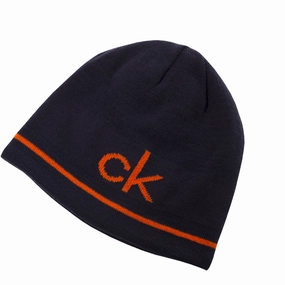 Heavyweight Protection Calvin Klein React Reversible Beanie - Navy/Blaze